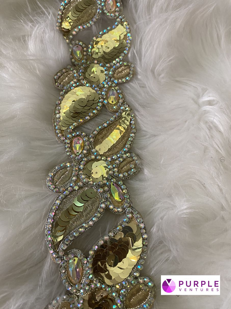 Gold leaf sequins +stones