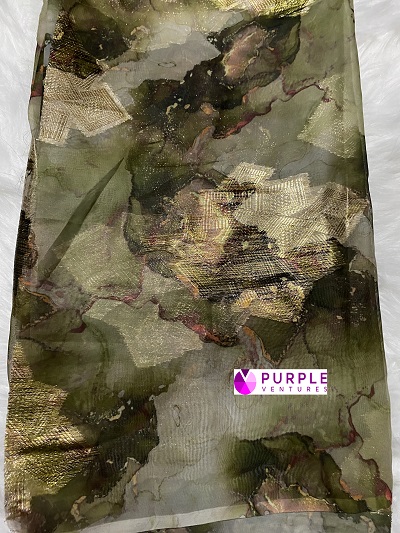 Army Green x Gold Silk (5 yards)