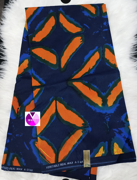 Blue x Orange Diamond Ankara