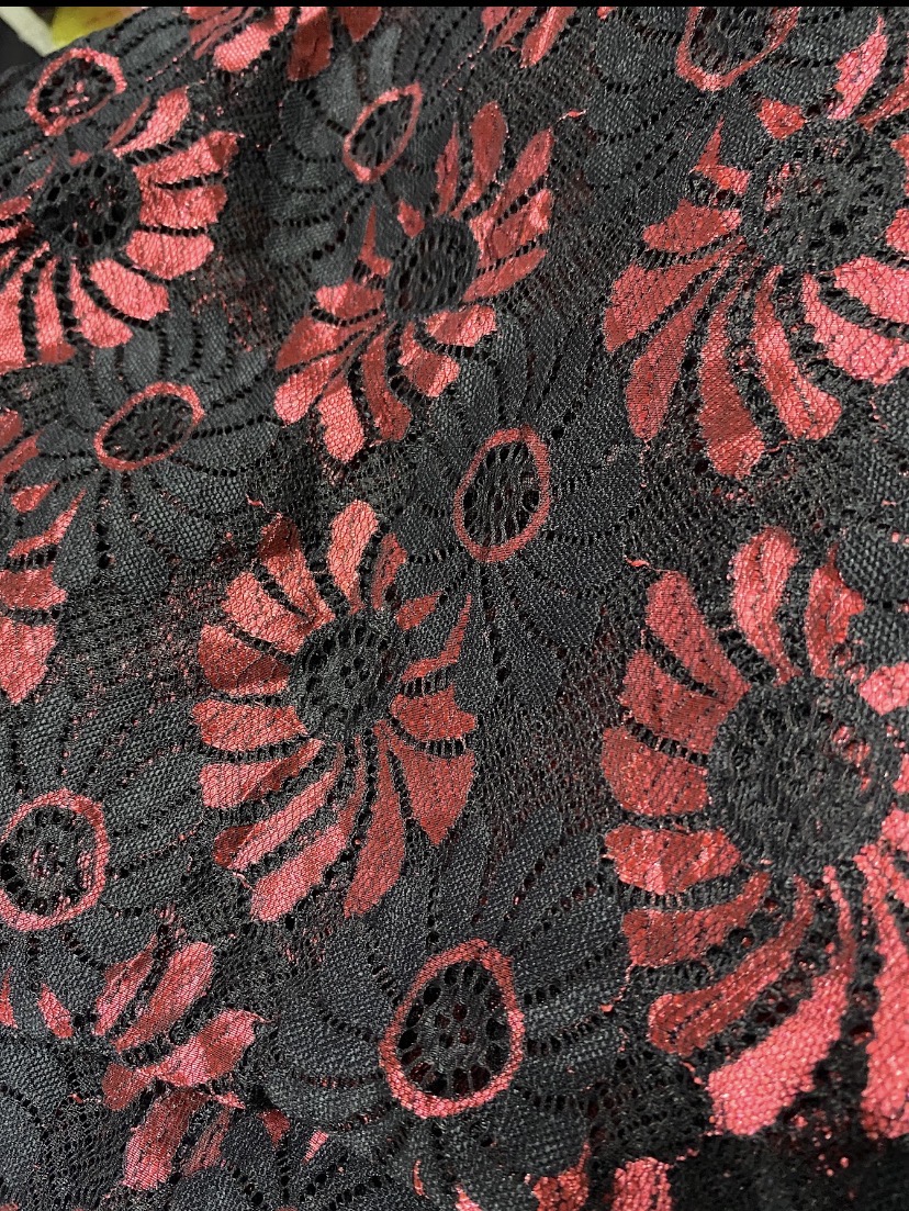 Black with Fuchsia Pink flowers