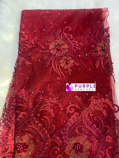 Wine Net x Gold Lace (5 yards)