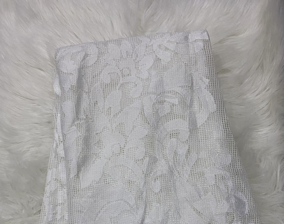 White with Embroidered Pattern