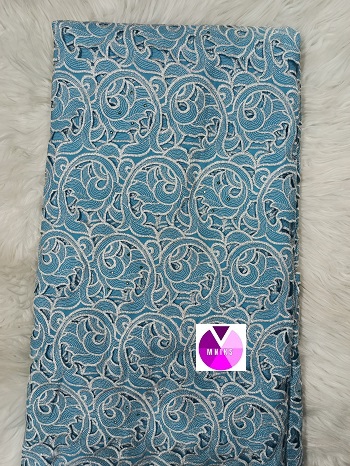 Turquoise Blue & Silver Lace(5 yds)