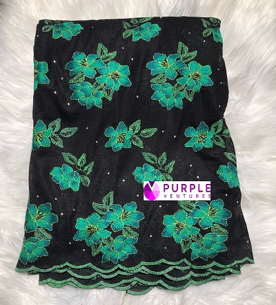 Black x Green Lace (5 yards)