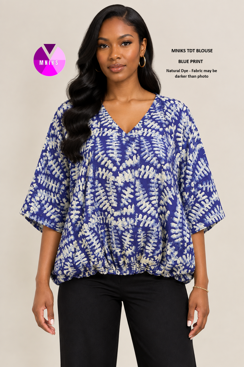 Women's Adire Ankara Blouse | MNIKS TDT Blouse | ₦15,000 - Image 9