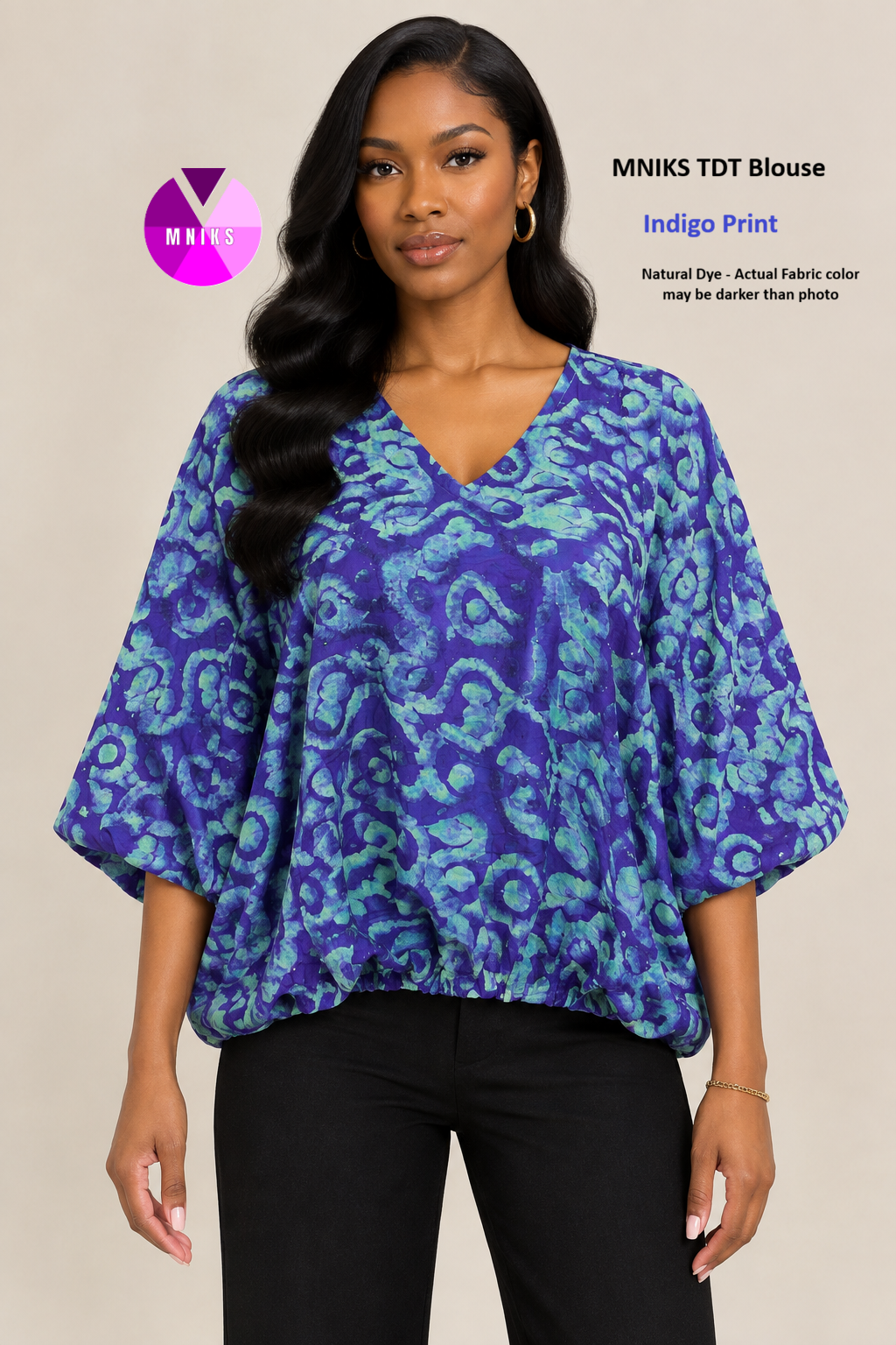 Women's Adire Ankara Blouse | MNIKS TDT Blouse | ₦15,000 - Image 4