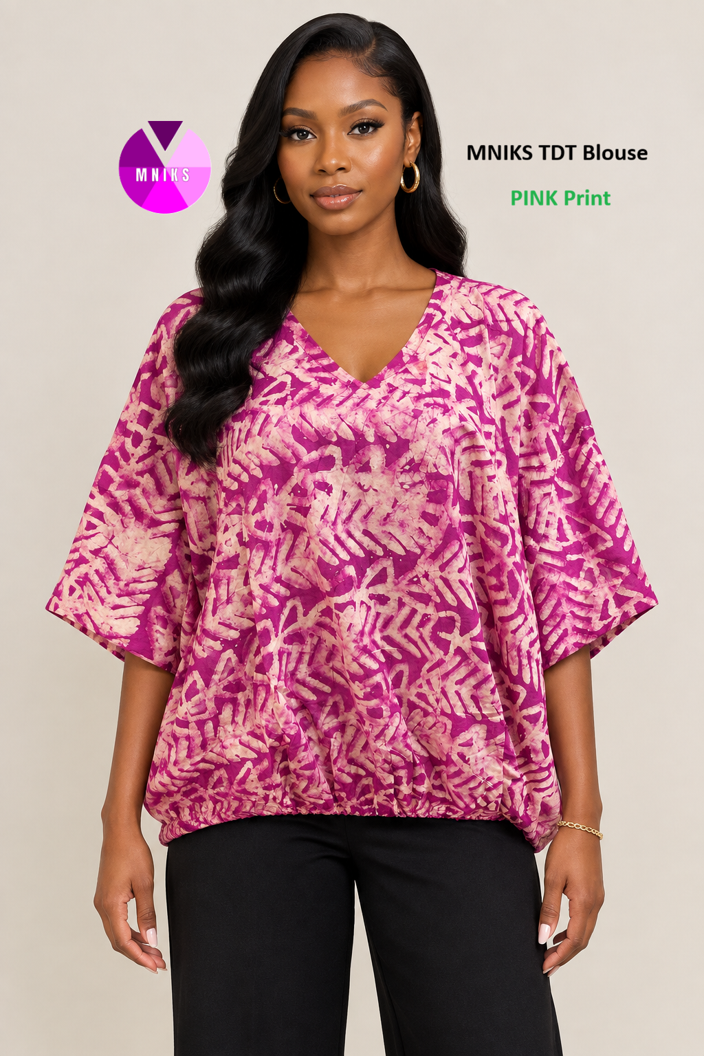 Women's Adire Ankara Blouse | MNIKS TDT Blouse | ₦15,000 - Image 3