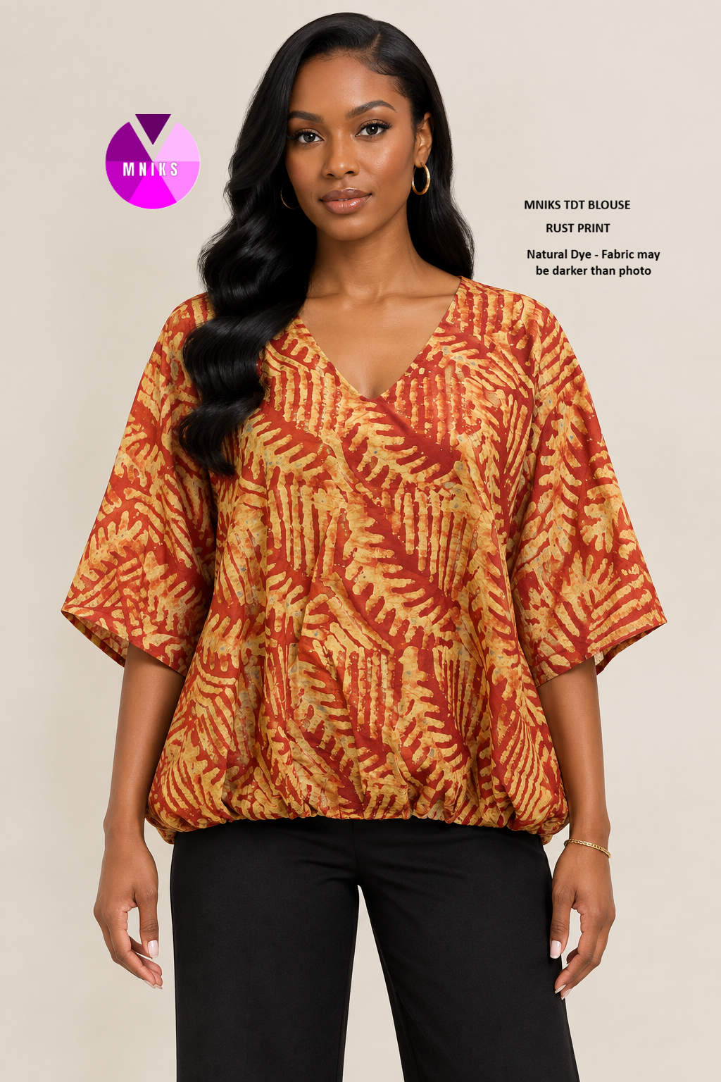 Women's Adire Ankara Blouse | MNIKS TDT Blouse | ₦15,000 - Image 2